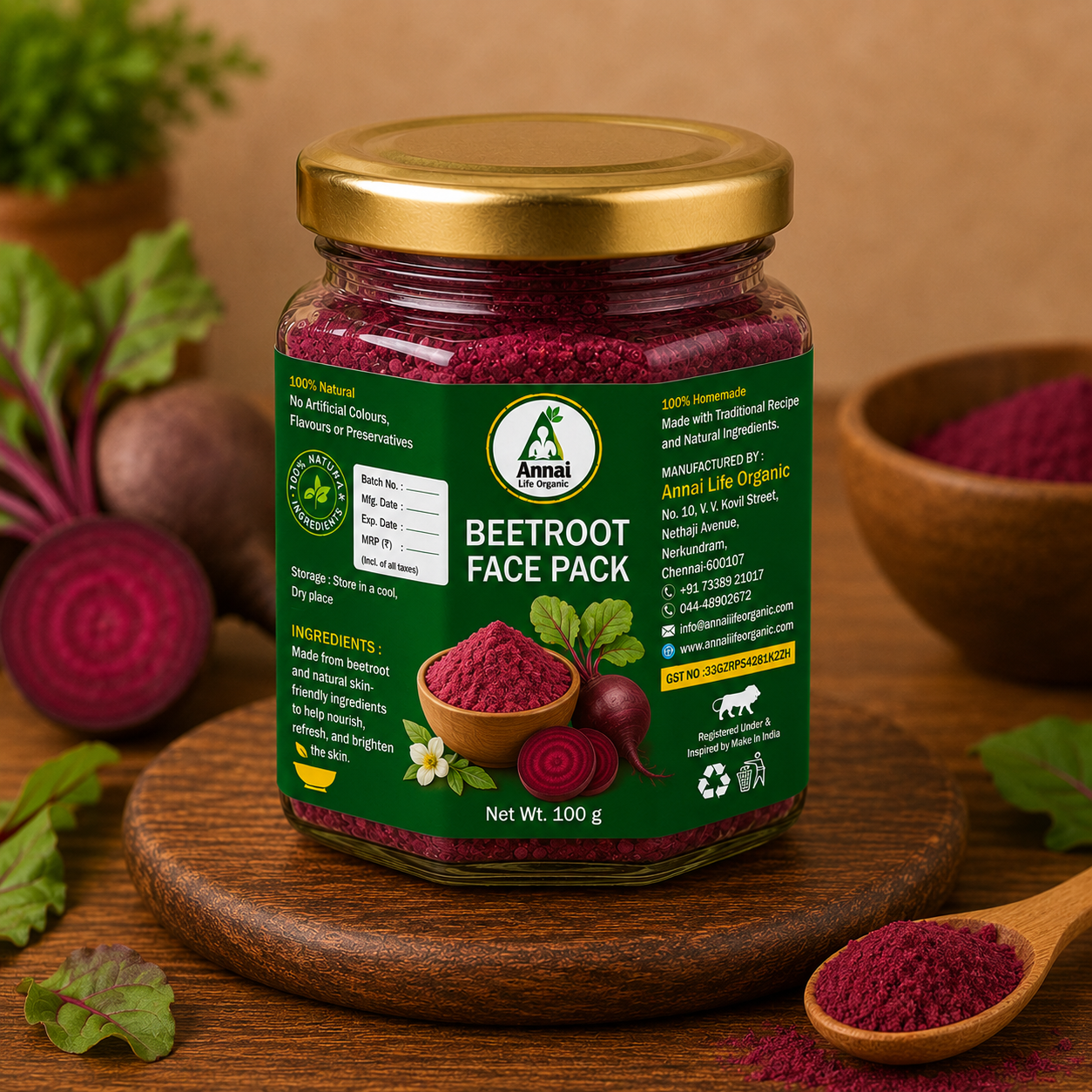 beetroot face pack