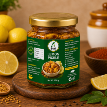 Traditional Lemon Pickle Authentic South Indian Homemade Recipe Rich Tangy Flavor 100g